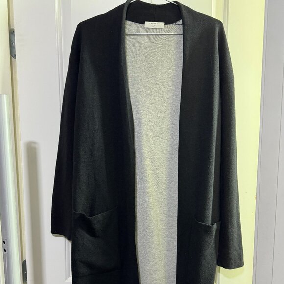 Aritzia Babaton Lance Open Front Long Cardigan Sweater Jacket Black Size S - Picture 2 of 4